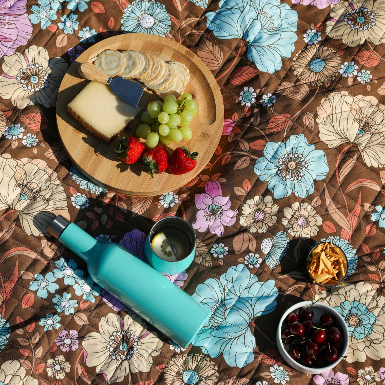 Retro Blooms Picnic Rug